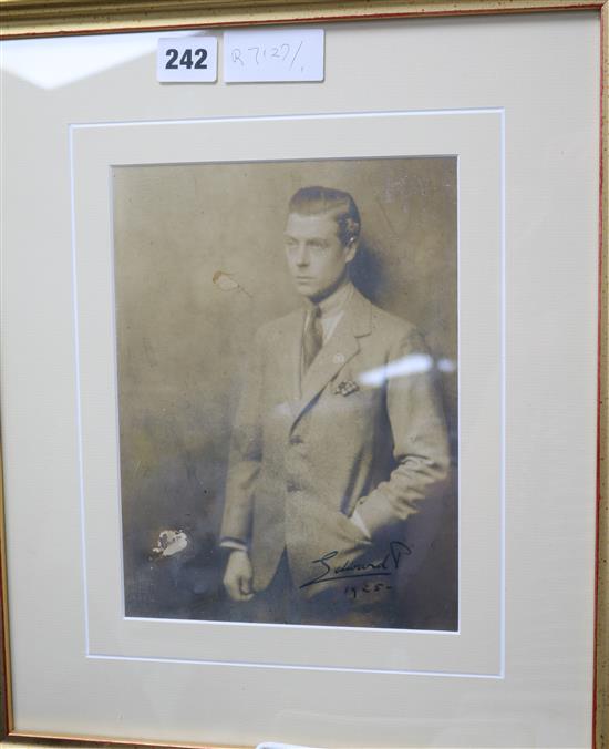 A portrait photograph of Edward VIII by Hugh Cecil, number 7825 A